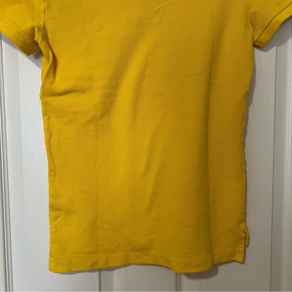 Polo Ralph Lauren Yellow Collared Logo Skinny Polo Short Sleeve T-Shirt - Sz S - Picture 7 of 11